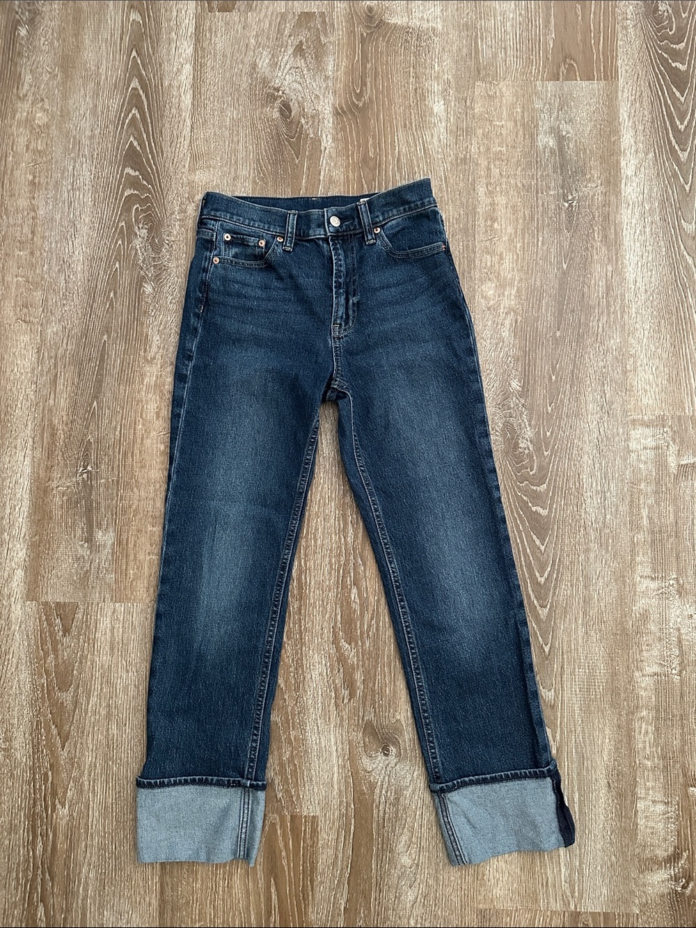 GAP Women's Dark Blue high rise 90s straight